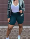 Green and White Sweater